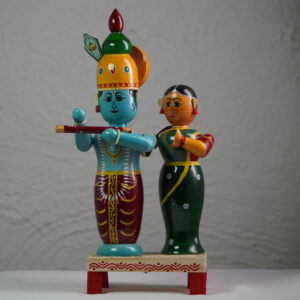 Handcrafted Etikoppaka Radha Krishna Divine Duo