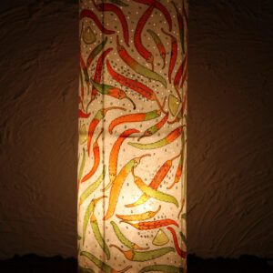 Hand-Painted Leather Table Lamp – 19 Inch -Chili Design