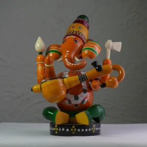 Handcrafted Etikoppaka Veena Ganesha