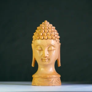 Wooden Buddha Head Statue